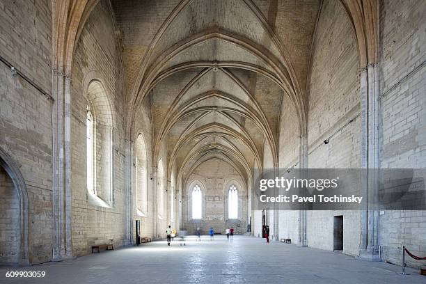 interior of the palais des papes in avignon - avignon stock-fotos und bilder