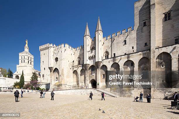 the palais des papes in avignon - avignon stock-fotos und bilder