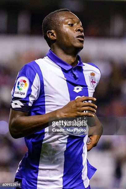 Marlos Moreno during the Spanish league football match between Real Club Deportivo de La Coruña vs Club Deportivo Leganés at estadio Municipal de...