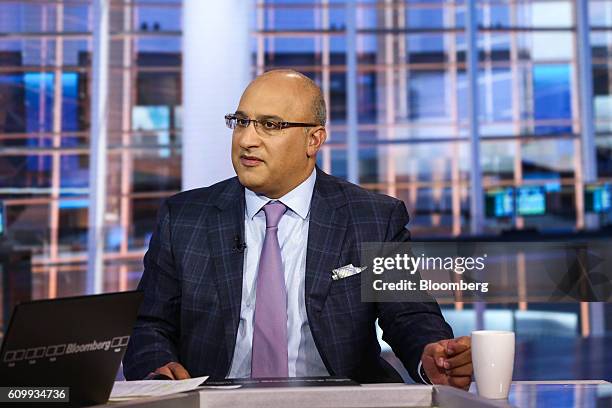 Aryeh Bourkoff, chief executive officer and co-founder of LionTree Advisors LLC, listens during a Bloomberg Television interview in New York, U.S.,...
