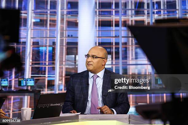 Aryeh Bourkoff, chief executive officer and co-founder of LionTree Advisors LLC, listens during a Bloomberg Television interview in New York, U.S.,...