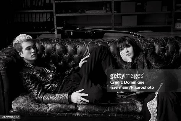 Actress Isabelle Adjani and actor/son Gabriel-Kane Day-Lewis are photographed for Madame Figaro on April 4, 2016 in Paris, France. Gabriel-Kane:...