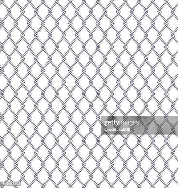 seamless wired fence - chain fence stock illustrations