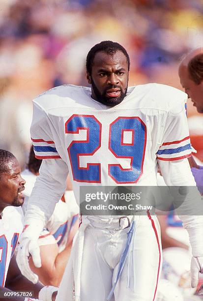 Patrick Allen of the Houston Oilers circa 1984 against the San Diego Chargers at Jack Murphy Stadium in San Diego, California.