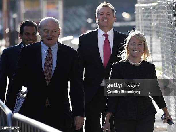 Bridget Anne Kelly, the former deputy chief of staff to New Jersey Governor Chris Christie, right, arrives at the Martin Luther King, Jr. Federal...