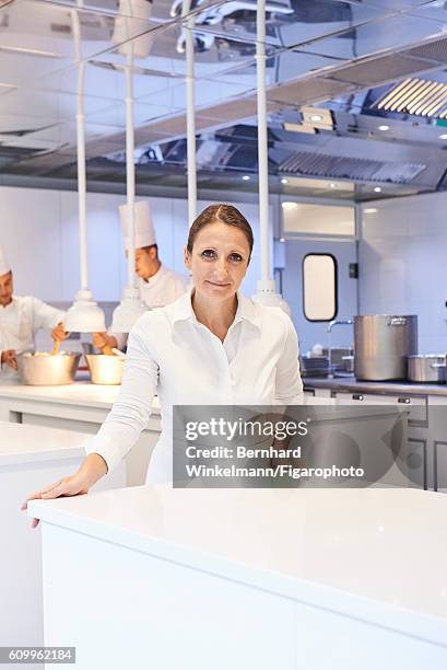 Chef Anne-Sophie Pic is photographed for Madame Figaro on August 16, 2016 at her restaurant Andre in Valence, France. CREDIT MUST READ: Bernhard...