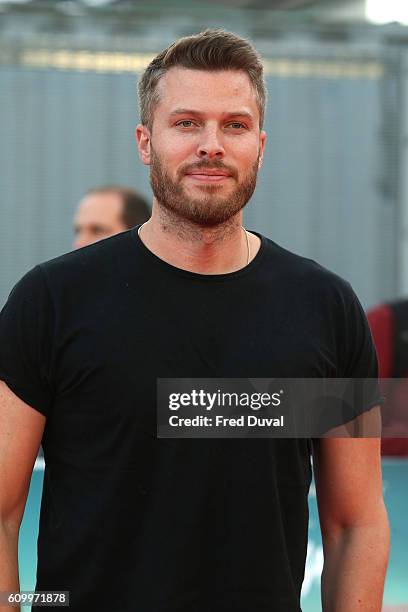 Rick Edwards arrives for the Empire Live: "Swiss Army Mam" & "Imperium" double bill gala screening at Cineworld 02 Arena on September 23, 2016 in...