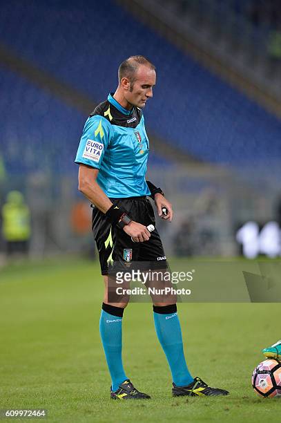 The referee Carmine Russo during the Italian Serie A football match between A.S. Roma and F.C. Crotone at the Olympic Stadium in Rome, on september...