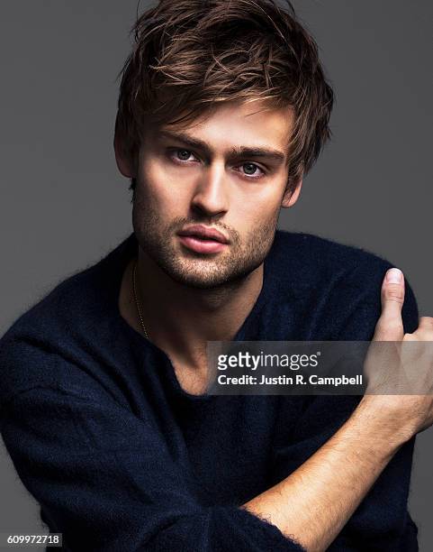 Actor Douglas Booth is photographed for Just Jared on January 25, 2016 in Los Angeles, California.