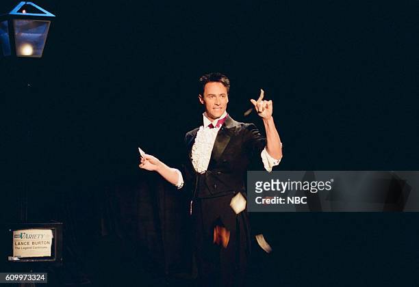Episode 1141 -- Pictured: Magician Lance Burton performs during a magic segment on May 5, 1997 --