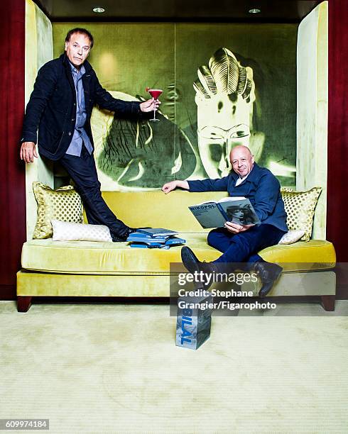 Chef Thierry Marx and cartoonist Enki Bilal are photographed for Madame Figaro on July 13, 2016 in Paris, France. PUBLISHED IMAGE. CREDIT MUST READ:...