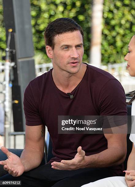 Ryan Lochte visits "Extra" at Universal Studios Hollywood on September 23, 2016 in Universal City, California.