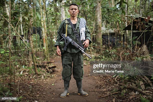 Rebel Wilson poses at the 10th Guerrilla Conference in the remote Yari plains where the peace accord was in the process of being ratified by the FARC...