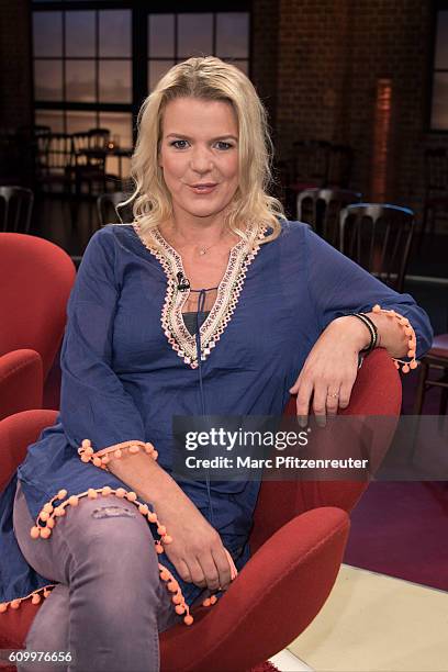 Comedienne Mirja Boes attends the 'Koelner Treff' TV Show at the WDR Studio on September 23, 2016 in Cologne, Germany.