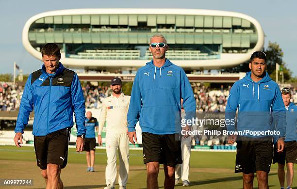 Jason Gillespie of Yorkshire after Middlesex won the county championship title on day four of the Specsavers County Championship Division One cricket...