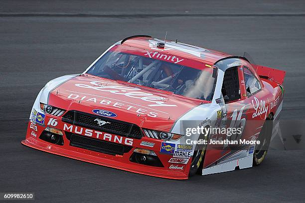 Ryan Reed, driver of the Lilly Diabetes / American Diabetes Association Ford Mustang Ford, on track during practice for the NASCAR XFINITY Series...