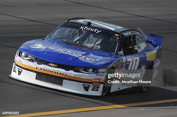 Derrike Cope, driver of the E-hydrate / Buddy's Home Furnishings Chevrolet, on track during practice for the NASCAR XFINITY Series...