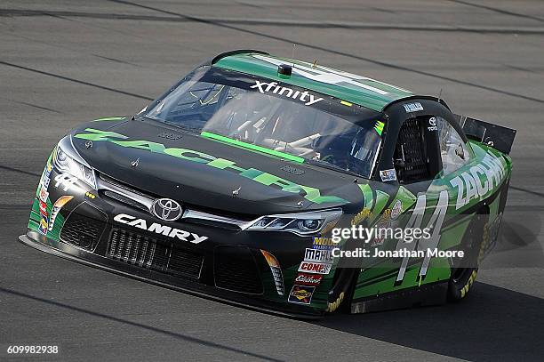 Yeley, driver of the Zachry Toyota, on track during practice for the NASCAR XFINITY Series VysitMyrtleBeach.com 300 at Kentucky Speedway on September...