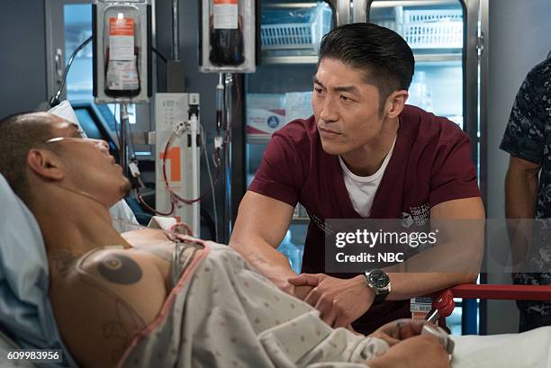 Win Loss" Episode 203 -- Pictured: Maynor Alvarado as Marco, Brian Tee as Ethan Choi --