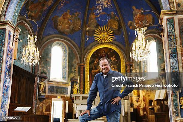 Actor Michel Leeb is photographed for Le Figaro Magazine on June 15, 2016 in the renovated church of Oppede le Vieux in Oppede, France. CREDIT MUST...