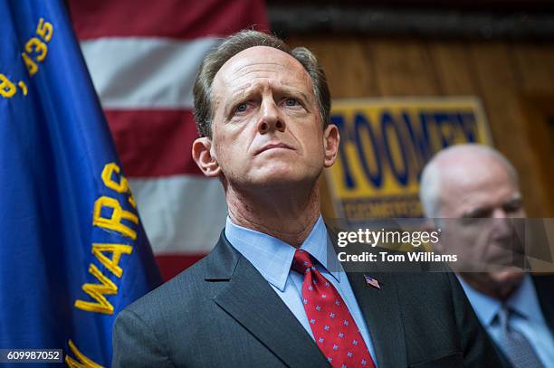 Sens. Pat Toomey, R-Pa., left, and John McCain, R-Ariz., attend a campaign event for Toomey at the Herbert W. Best VFW Post 928 in Folsom, Pa.,...