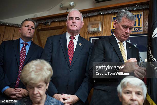 Sen. Patrick Meehan, R-Pa., center, attends a campaign event for Sen. Pat Toomey, R-Pa., at the Herbert W. Best VFW Post 928 in Folsom, Pa.,...