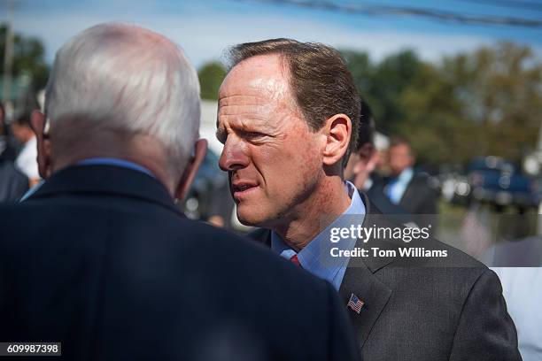 Sens. Pat Toomey, R-Pa., right, and John McCain, R-Ariz., attend a campaign event for Toomey at the Herbert W. Best VFW Post 928 in Folsom, Pa.,...