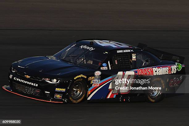 Timmy Hill, driver of the Taiga Coolers / O.C.R. Ga Bar Toyota, on track during practice for the NASCAR XFINITY Series VysitMyrtleBeach.com 300 at...