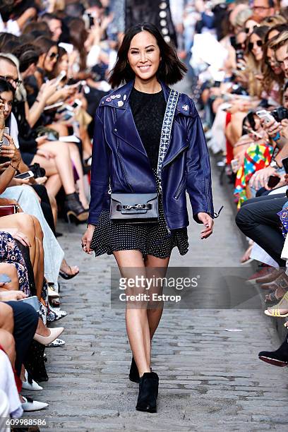 Blogger and influencer Chriselle Lim walks the runway at the Rebecca Minkoff show at The Gallery, Skylight at Clarkson Sq on September 10, 2016 in...
