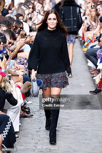 Model walks the runway at the Rebecca Minkoff show at The Gallery, Skylight at Clarkson Sq on September 10, 2016 in New York City.