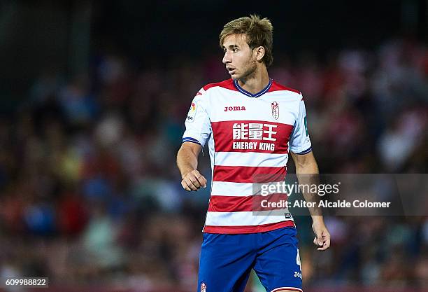 Sergi Samper of Granada CF looks on during the match between Granada CF vs SD Eibar as part of La Liga at Nuevo los Carmenes Stadium on September 11...