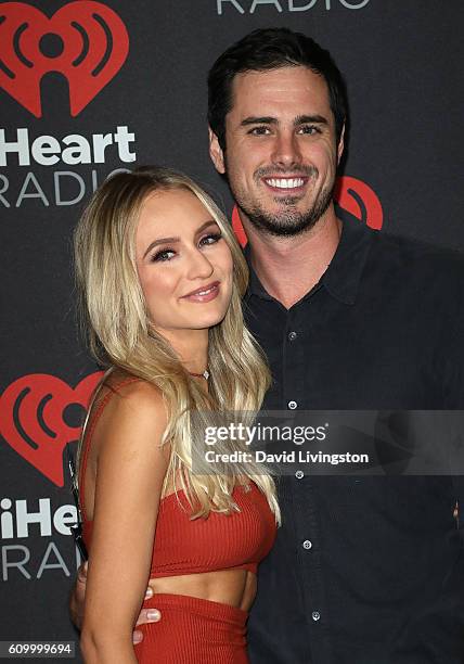 Personalities Lauren Bushnell and Ben Higgins attend the 2016 iHeartRadio Music Festival Night 1 at T-Mobile Arena on September 23, 2016 in Las...