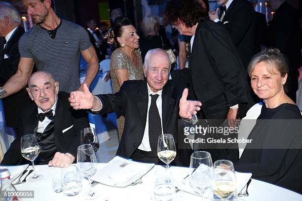 Arthur Brauner, Armin Mueller-Stahl and his wife Gabriele Scholz during the 70th anniversary of Arthur Brauner's CCC Film Studios on September 23,...