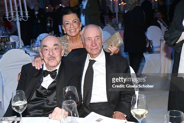 Arthur Brauner and his wife Maria Brauner and Armin Mueller-Stahl during the 70th anniversary of Arthur Brauner's CCC Film Studios on September 23,...