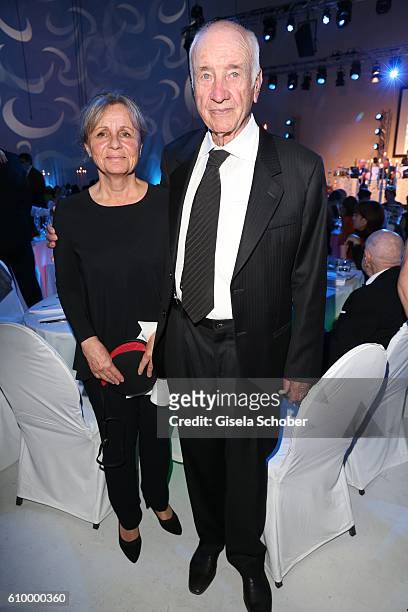 Armin Mueller-Stahl and his wife Gabriele Scholz during the 70th anniversary of Arthur Brauner's CCC Film Studios on September 23, 2016 in Berlin,...