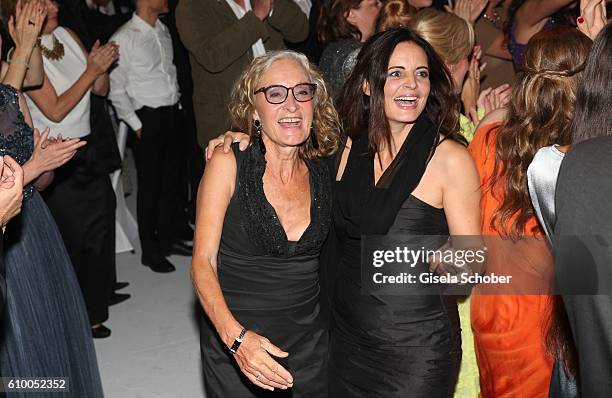 Eleonore Weissgerber and Elisabeth Lanz dance during the 70th anniversary of Arthur Brauner's CCC Film Studios on September 23, 2016 in Berlin,...