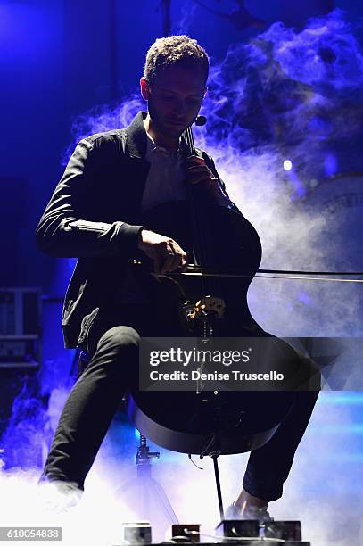 Recording artist Brent Kutzle of music group OneRepublic performs onstage at the 2016 iHeartRadio Music Festival at T-Mobile Arena on September 23,...