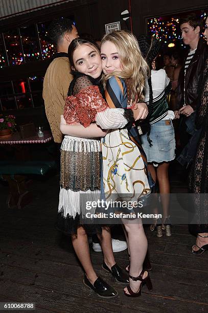 Rowan Blanchard and Sabrina Carpenter attend 14th Annual Teen Vogue Young Hollywood with American Eagle Outfitters on September 23, 2016 in Malibu,...