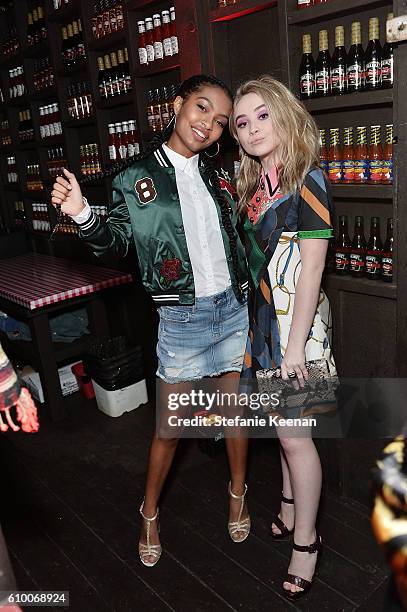 Yara Shahidi and Sabrina Carpenter attend 14th Annual Teen Vogue Young Hollywood with American Eagle Outfitters on September 23, 2016 in Malibu,...