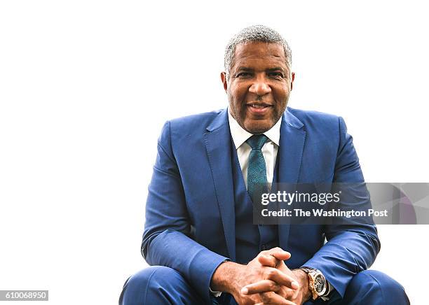 Portrait of billionaire philanthropist Robert Smith, after an interview by Lonnie G. Bunch III, director of the Smithsonian's National Museum of...