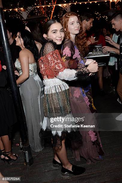 Rowan Blanchard and Annalise Basso attend 14th Annual Teen Vogue Young Hollywood with American Eagle Outfitters on September 23, 2016 in Malibu,...