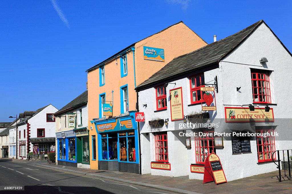 People along the main street of Keswick