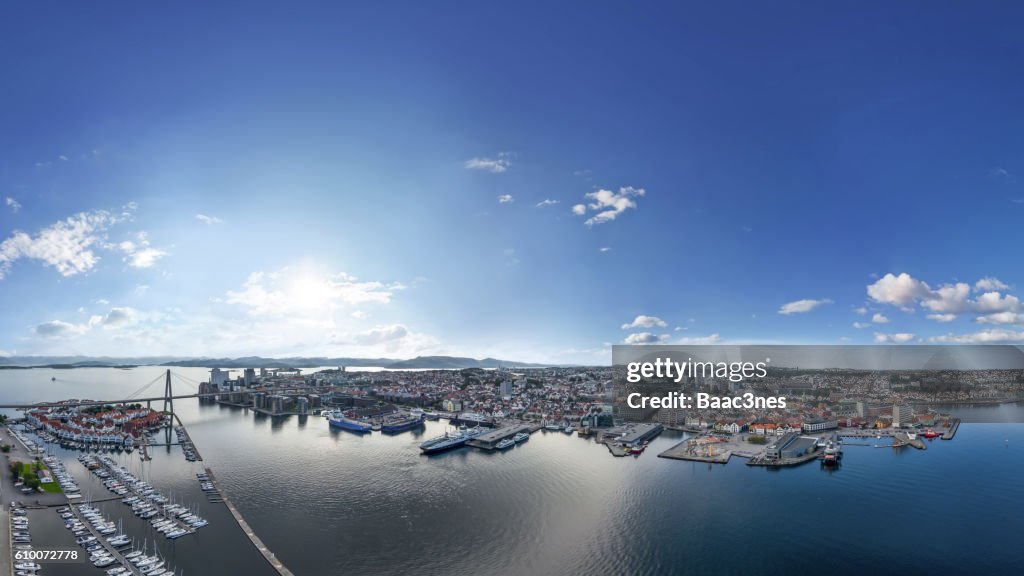 Aerial view of Stavanger city and Sølyst, Norway