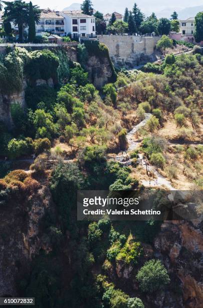 el tajo canyon, ronda, andaluz, spain - bellezza naturale stock pictures, royalty-free photos & images