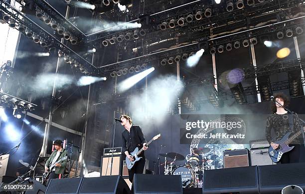 Recording artists Johnny Bond, Van McCann and Benji Blakeway of Catfish And The Bottlemen perform onstage during day 1 of the 2016 Life Is Beautiful...