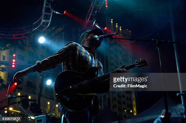 Musician Dallas Green of City and Colour performs on Huntridge Stage during day 1 of the 2016 Life Is Beautiful festival on September 23, 2016 in Las...