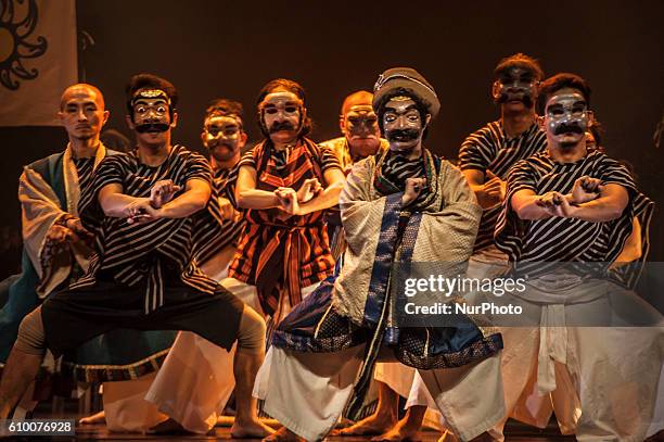 Some artists perform a theater of Mahabharata Kurukshetra War in Yogyakarta, Indonesia, on September 23, 2016. Mahabharata is an international...