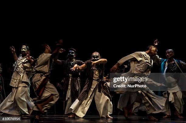 Some artists perform a theater of Mahabharata Kurukshetra War in Yogyakarta, Indonesia, on September 23, 2016. Mahabharata is an international...