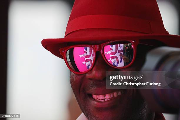 Labour supporter Joseph Afrane poses for a press photographer as he arrives for the annual Labour party conference at the ACC on September 24, 2016...