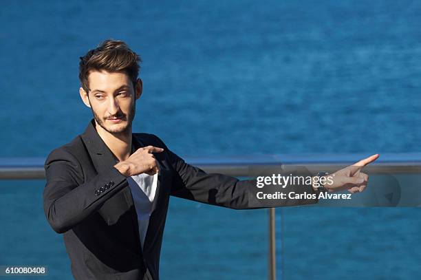 Pierre Niney attends 'L'Odyssee ' photocall during 64th San Sebastian Film Festival on September 24, 2016 in San Sebastian, Spain.